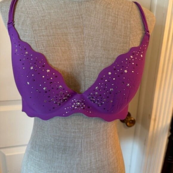Victoria secret bra size 38C purple and rhinestone (underwire) - Picture 1 of 3